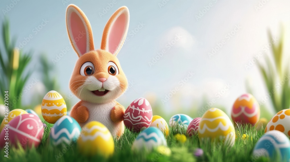 easter bunny with eggs easter bunny with eggs