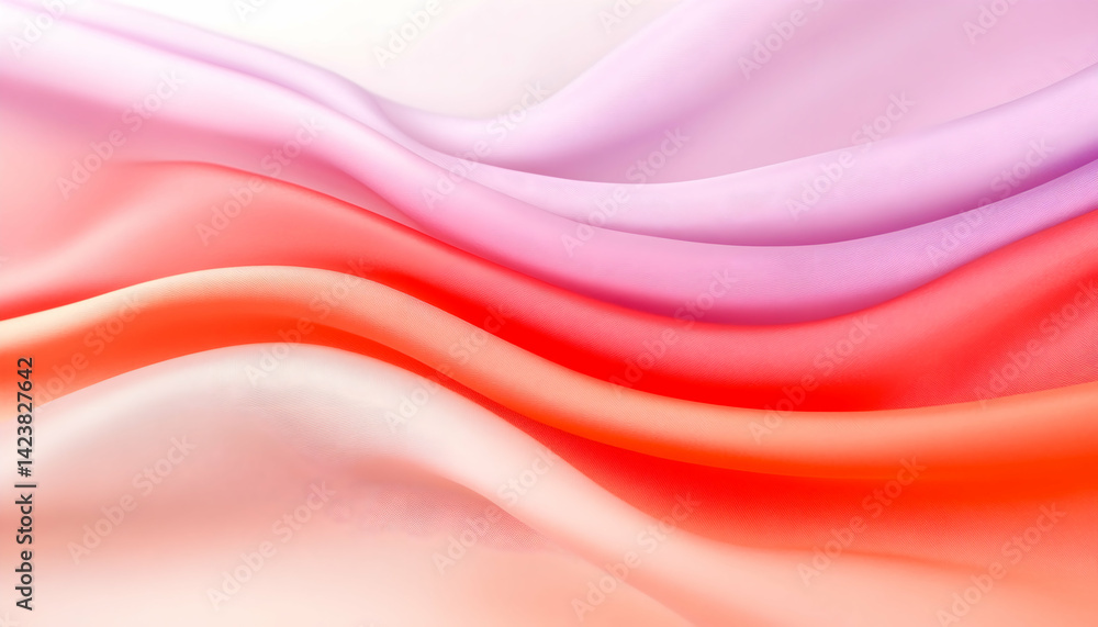 Obraz premium Soft, flowing fabric in pastel orange and purple hues