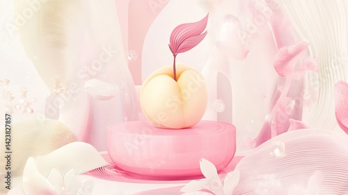 Wallpaper Mural Dreamy Peach Aesthetic: Conceptual Still Life with Soft Pink Hues and Glossy Finish Torontodigital.ca