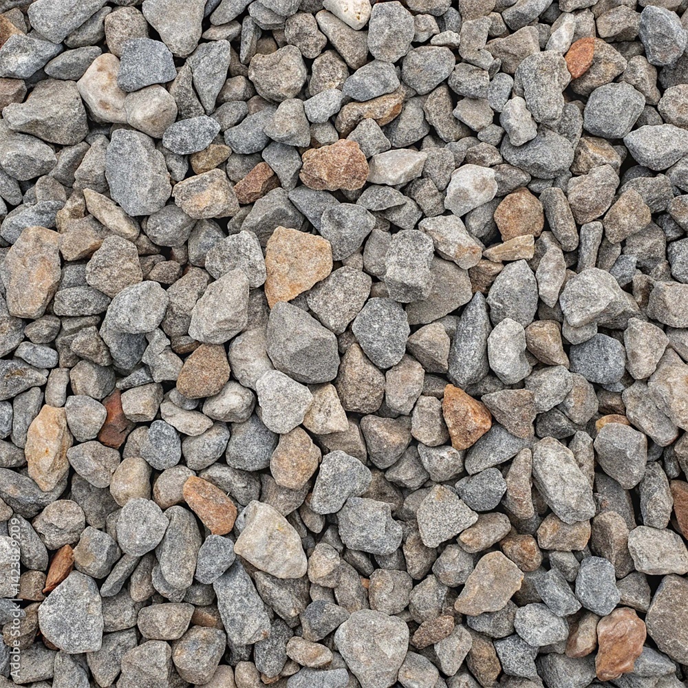 Close-up view of a gravel pile, showcasing various sizes and colors of gravel stones in a textured arrangement. Close-up view of a gravel pile, showcasing various sizes and colors of gravel stones in a textured arrangement.