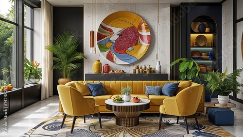 Bold plates clean lines and colorful accents everywhere