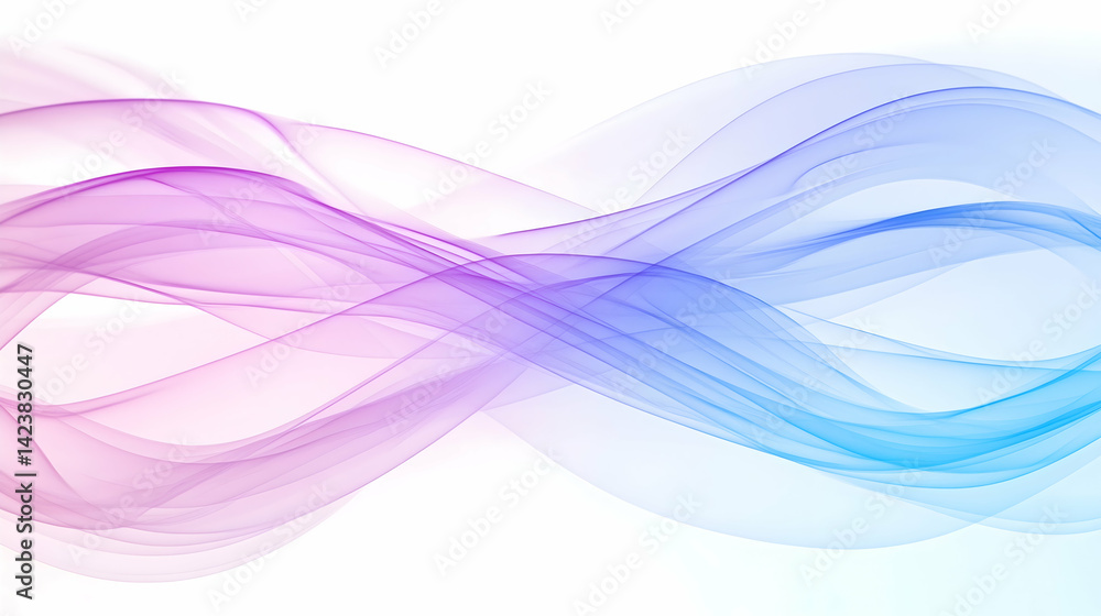 Abstract flowing pastel waves, intertwined, on white background Abstract flowing pastel waves, intertwined, on white background