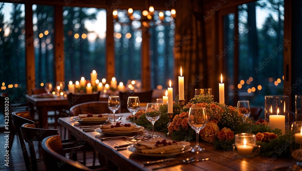 Candlelit evenings and warm woods where time slows at dinner Candlelit evenings and warm woods where time slows at dinner
