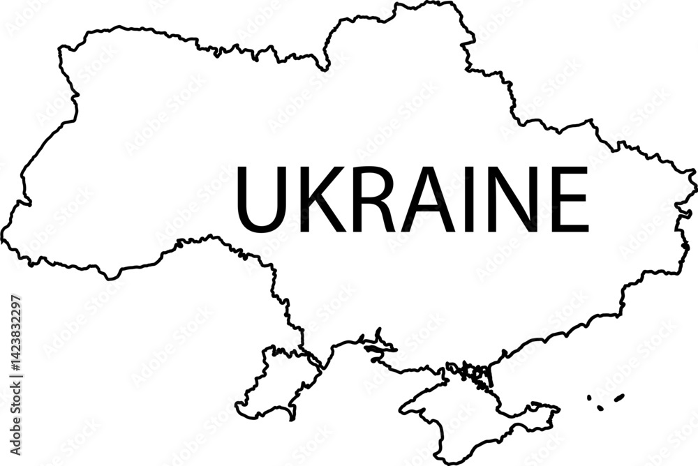 Ukraine Country Map And Flag Vector Art Ukraine Country Map And Flag Vector Art