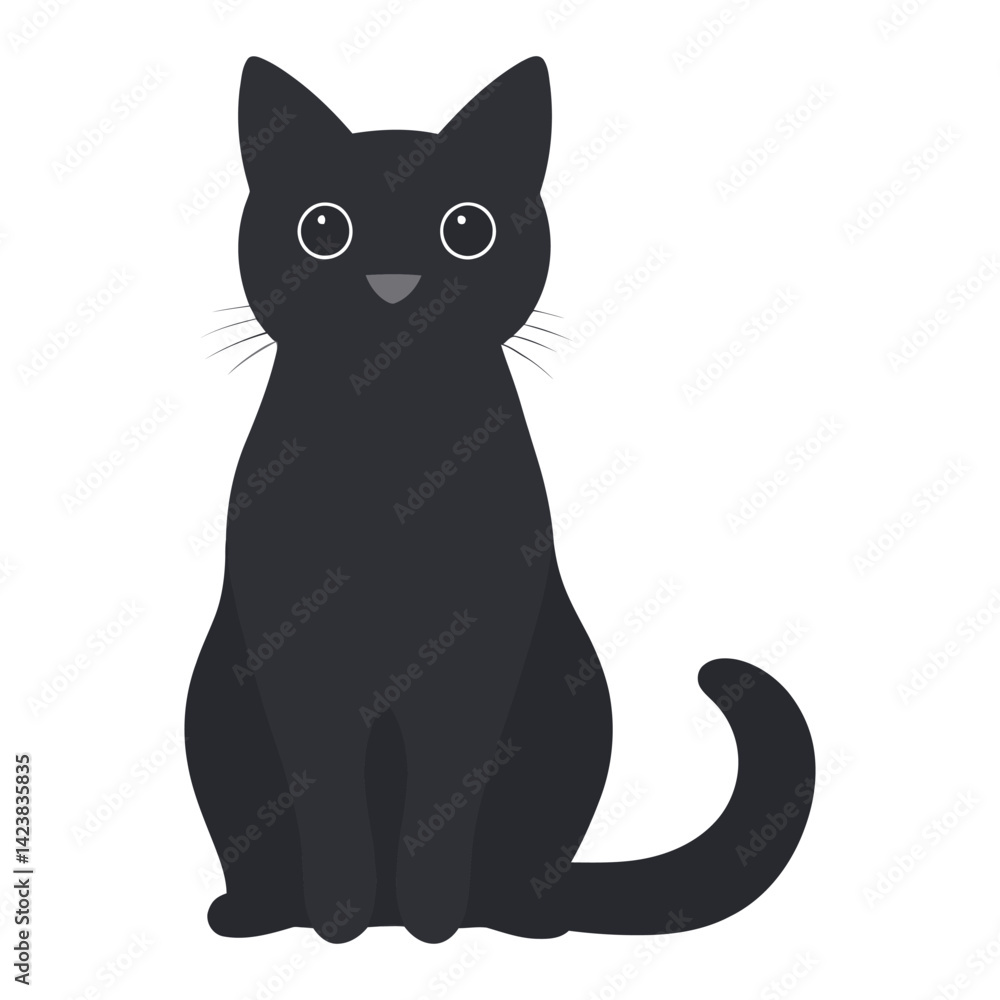 Cat black silhouette. Vector illustration Cat black silhouette. Vector illustration