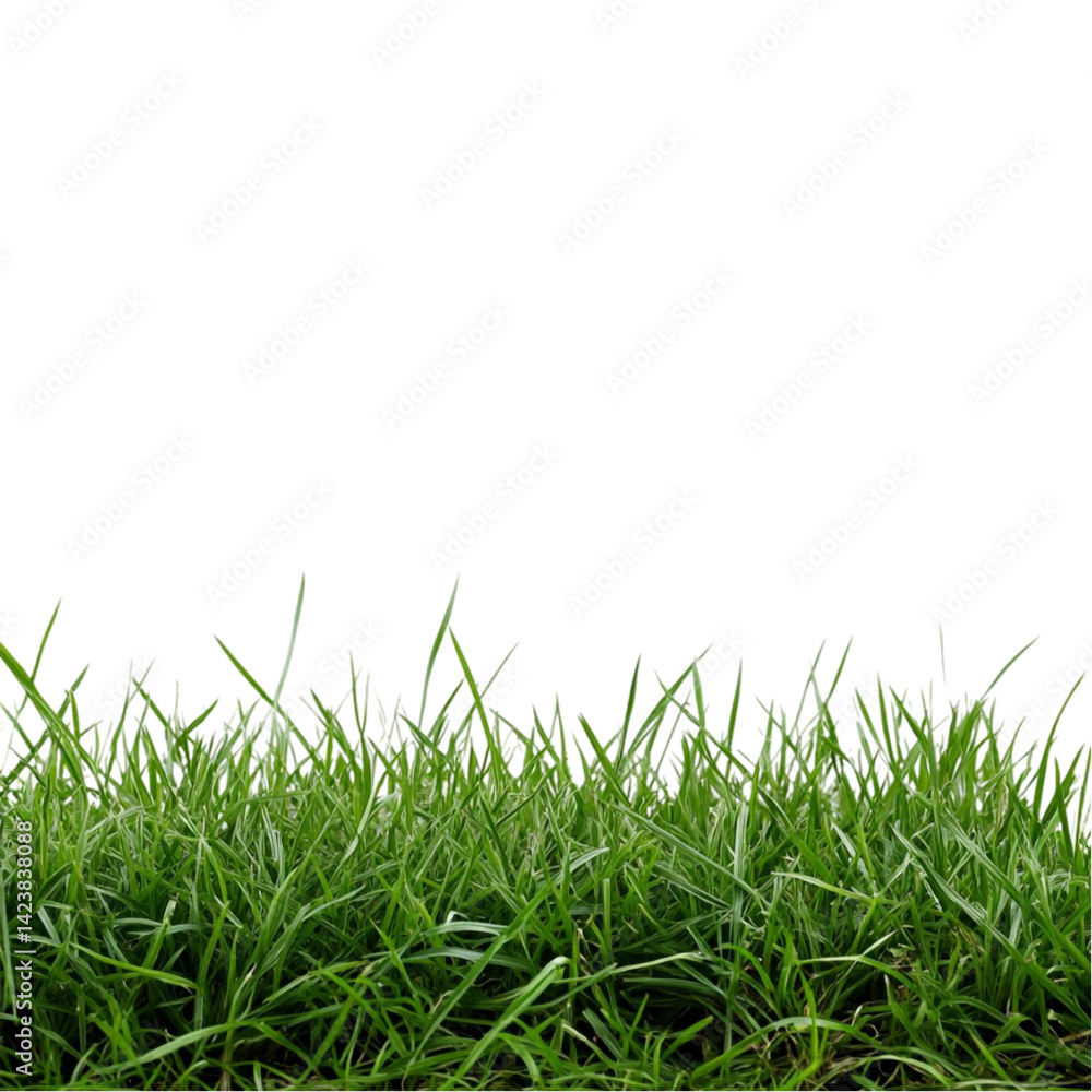 Fototapeta premium Lush green grass blades against a black background a vibrant nature scene