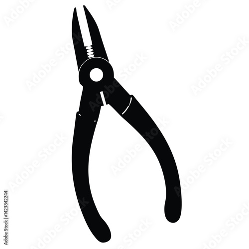 Isolated Thin Nose Pliers on White Background