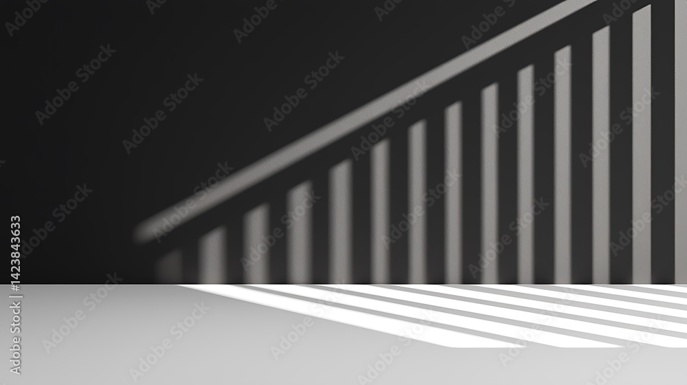 Abstract Interior with Light and Shadow Play on Wall and Floor, Creating a Minimalist, Modern Look. Abstract Interior with Light and Shadow Play on Wall and Floor, Creating a Minimalist, Modern Look.