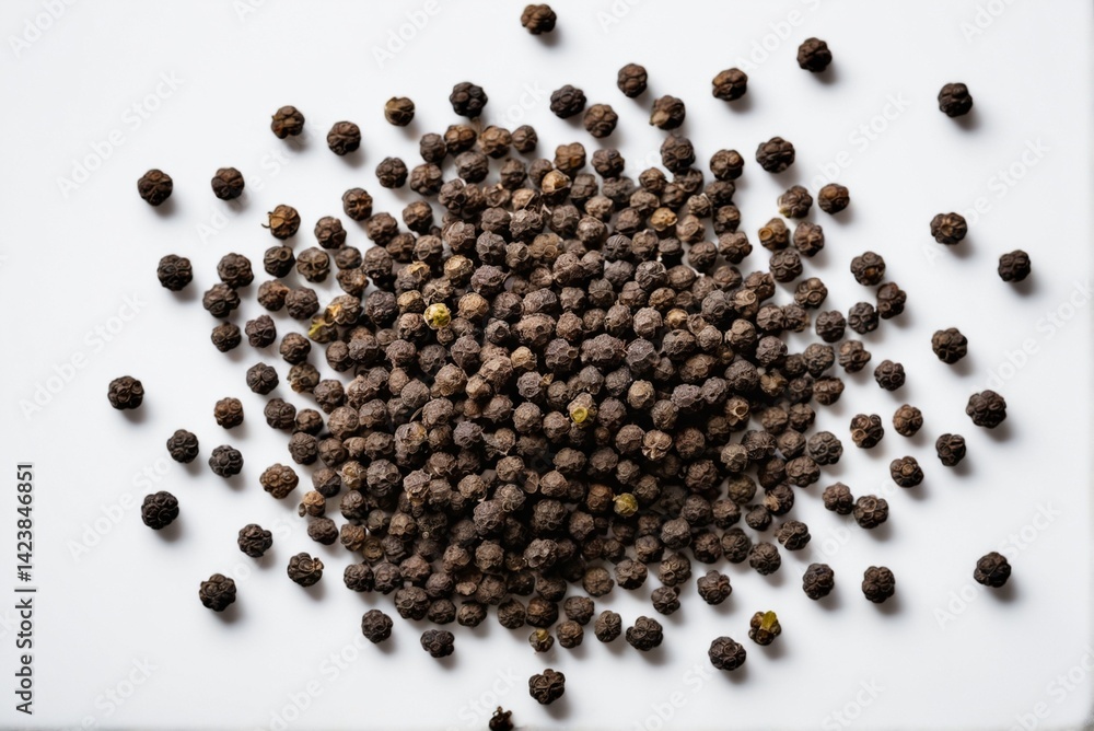 Black Peppercorns on Rustic Surface – Aromatic Spice for Culinary, Cooking, and Gourmet Food Themes with Rich Texture and Flavor Depth Black Peppercorns on Rustic Surface – Aromatic Spice for Culinary, Cooking, and Gourmet Food Themes with Rich Texture and Flavor Depth