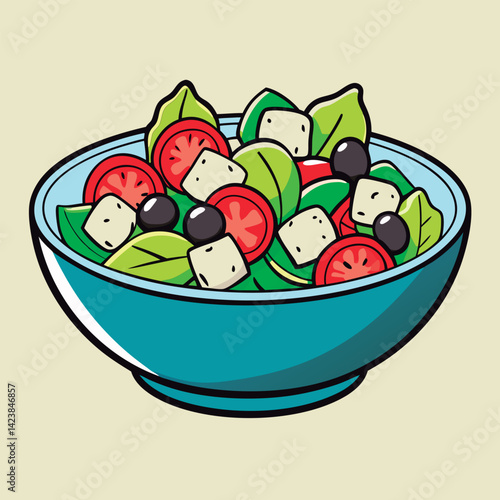 Delicious colorful salad in a bowl.
