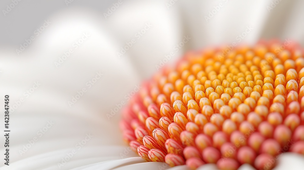 Captivating Macro Photography: Exploring the Intricate Beauty of a White and Yellow Flower's Center with Striking Detail. Captivating Macro Photography: Exploring the Intricate Beauty of a White and Yellow Flower's Center with Striking Detail.