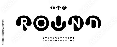 Round Circle Font, Creative Drippy Style Letter, Alphabet For Fun Branding, Kids Games, Arcade Logos. Unique Liquid Typography Design. Vector typeset