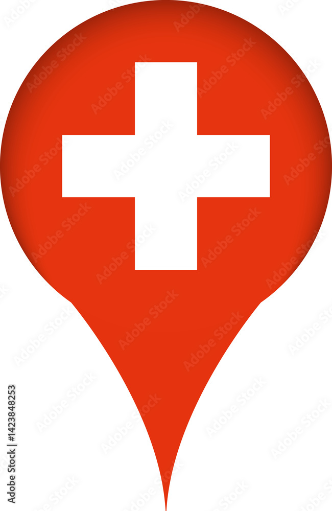 Obraz premium Switzerland Flag Marker Icon