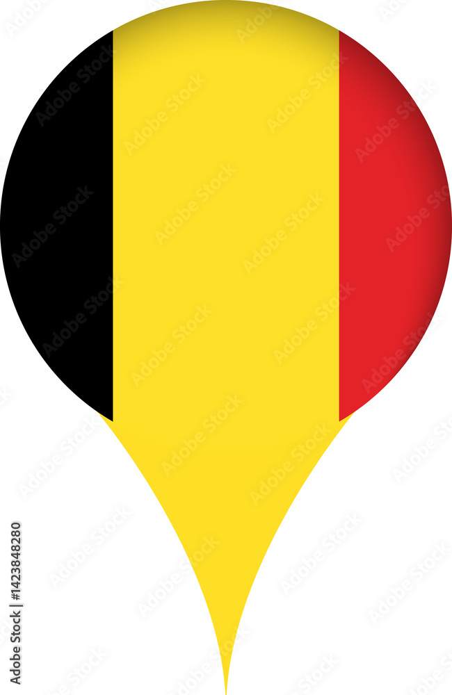 Fototapeta premium Belgium Flag Marker Icon