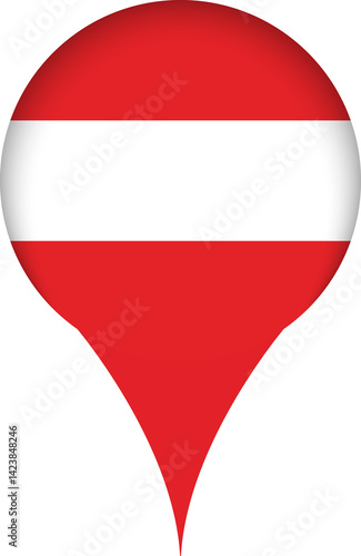 Free Download Austria Flag Marker Icon - GFXLoad