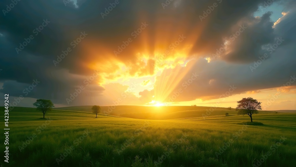 Fototapeta premium sunrise in the field