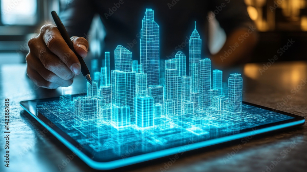 Here's a title optimized for SEO, incorporating the key aspects of the image:**Digital Cityscape Design on Tablet** Here's a title optimized for SEO, incorporating the key aspects of the image:**Digital Cityscape Design on Tablet**