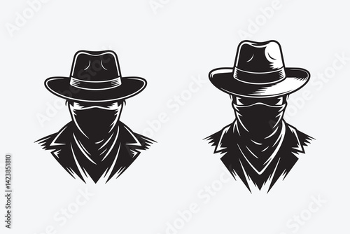 masked man illustration vector
