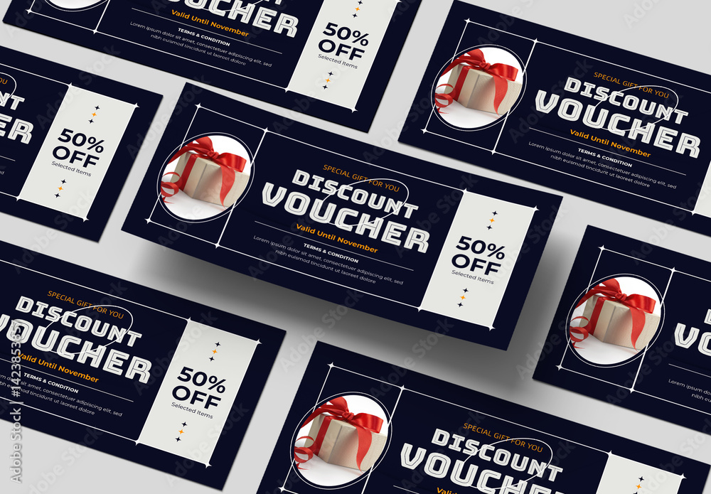 Discount Voucher Template Modern Gift Coupon Design Layout Stock ...