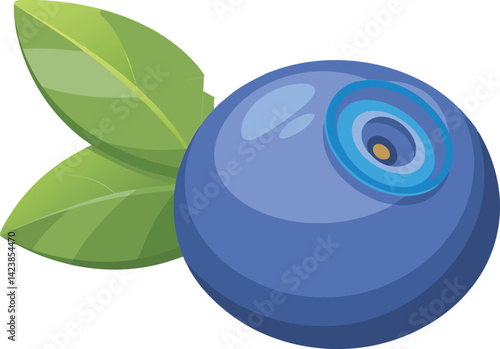 A vibrant vector illustration of ripe, juicy blueberries with rich colors and fine detail, ideal for food, nature, or health themes