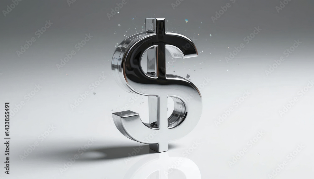 shiny dollar symbol represents index of inflation and data trends in finance shiny dollar symbol represents index of inflation and data trends in finance