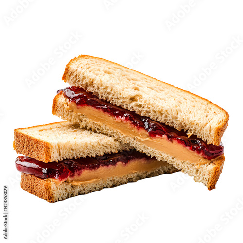 Delicious peanut butter and jelly sandwiches ready to eat