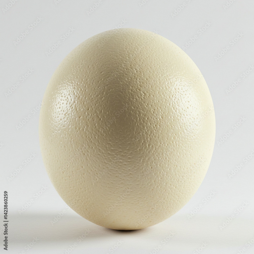 Close-up of a Large, Cream-Colored Ostrich Egg Close-up of a Large, Cream-Colored Ostrich Egg
