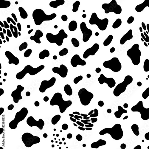 Seamless pattern of spotted skin on a white background spots 