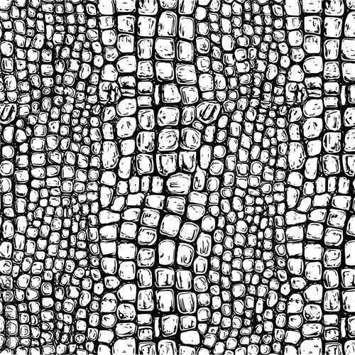 Seamless pattern of alligator skin on a white background