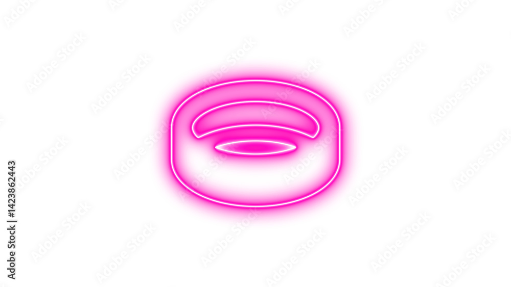 Neon ring icon pink color glow with transparent background Neon ring icon pink color glow with transparent background