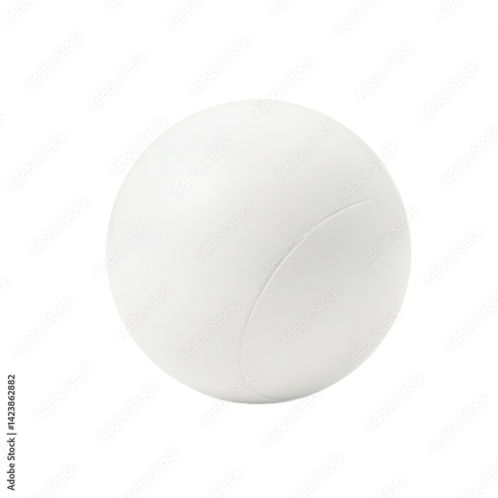 Isolated white lacrosse ball smooth and centered