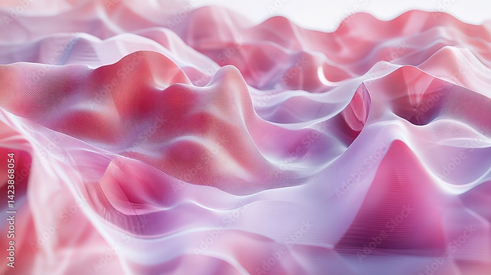 Fototapeta premium Abstract Pink and White Wave Background Soft Elegant Flowing Texture Design Digital Art Modern Illustration Fluid Gradient Mesh Smooth Subtle Hues Beautiful Delicate Romantic Dreamy Background red 