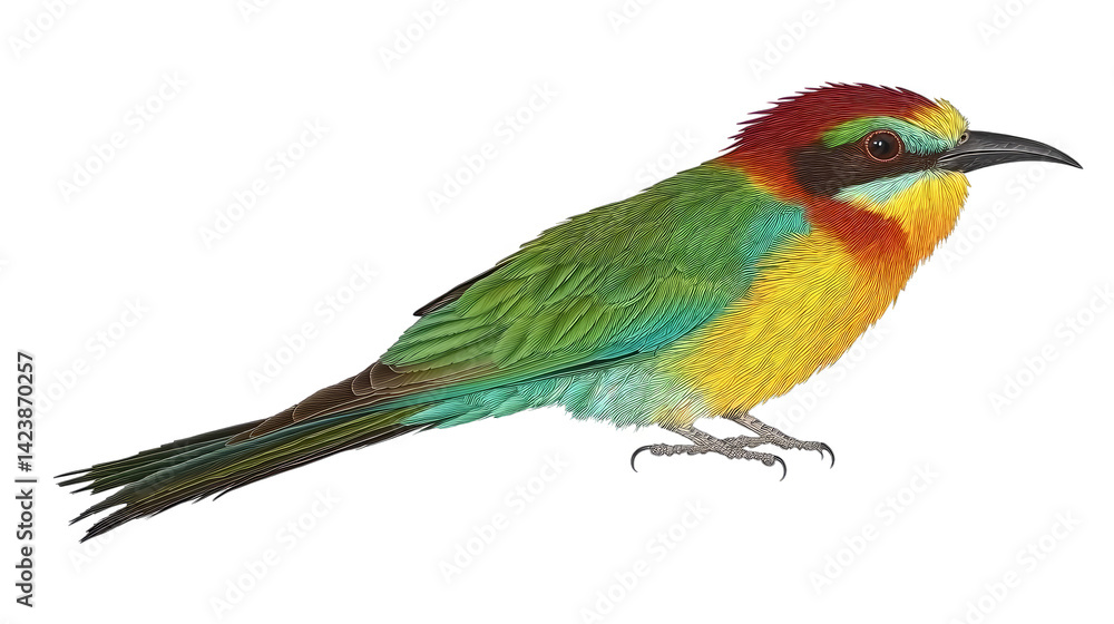 Obraz premium Colorful Pixelated Bird Illustration On Transparent Background Photo