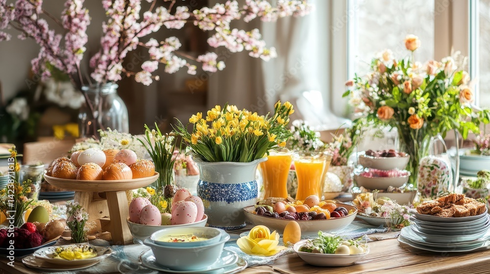 Fototapeta premium A festive table is set for a special celebratory occasion