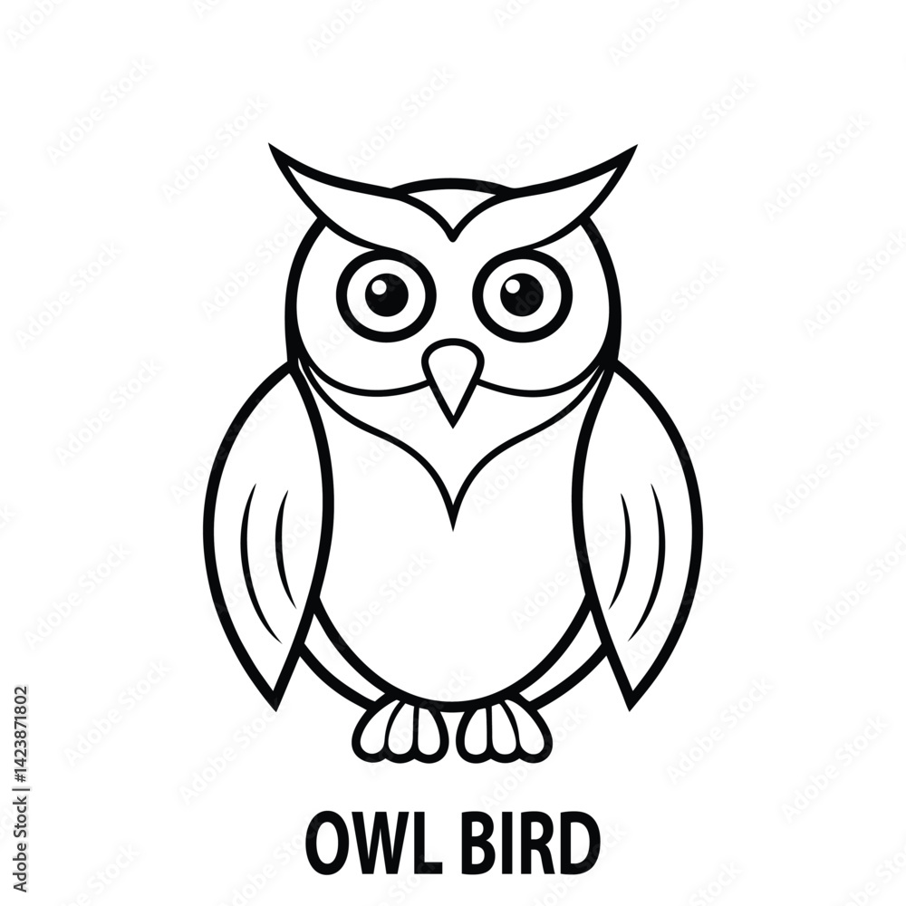 Obraz premium Majestic Owl Bird Vector Art for Nature and Wildlife Designs