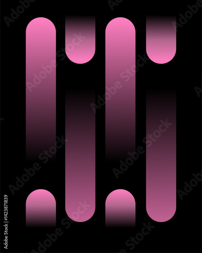 Modern gradient poster background vector set. Minimalist cover template with vibrant perspective geometric prism shapes in motion. Ideal design for social media, cover, banner, flyer.