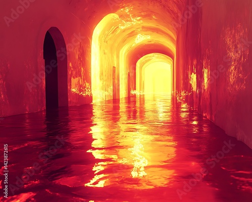 Fiery Tunnel Entrance