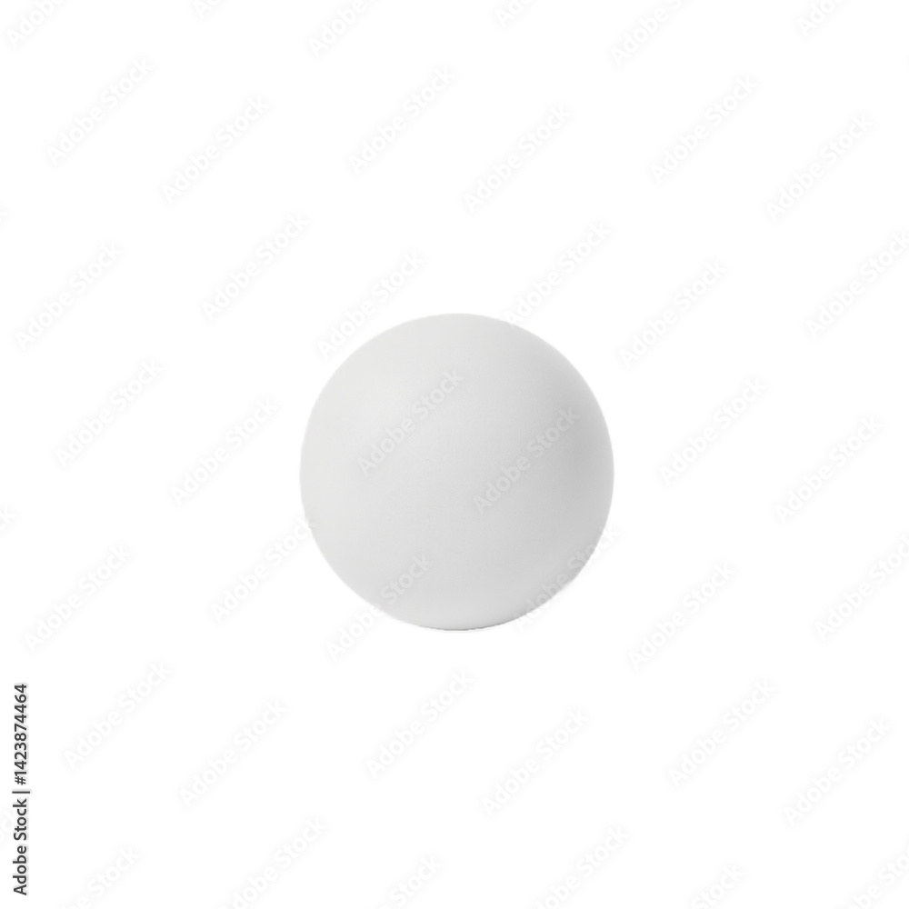 Isolated small white ping pong ball on a clean white background