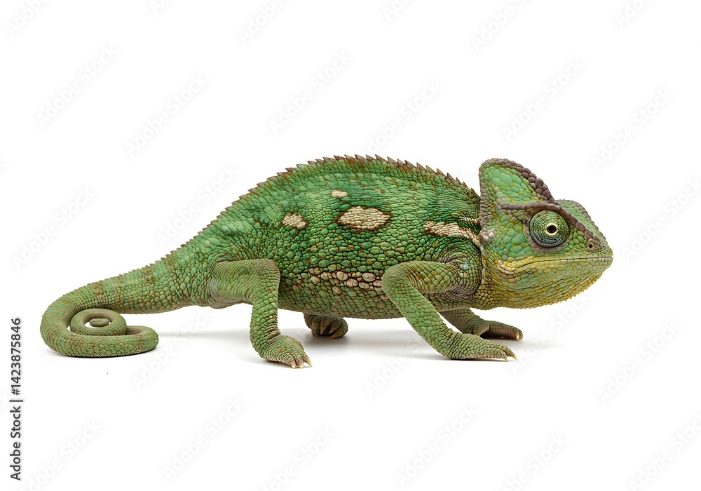 Obraz premium Green iguana isolated on white background