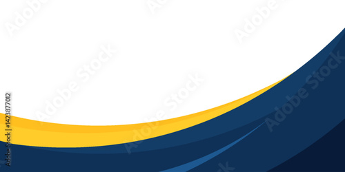 blue and yellow wavy shape background. suitable for business poster design, corporate banner, presentation, flyer, social media post. vector illustration