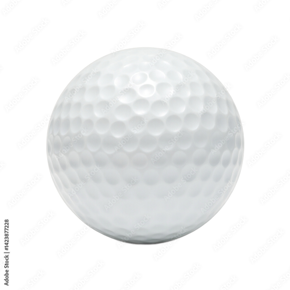 Isolated white dimpled golf ball on white background