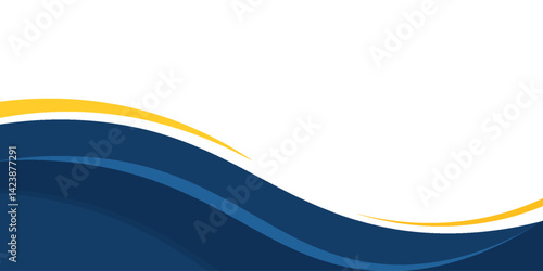 blue and yellow wavy shape background. suitable for business poster design, corporate banner, presentation, flyer, social media post. vector illustration