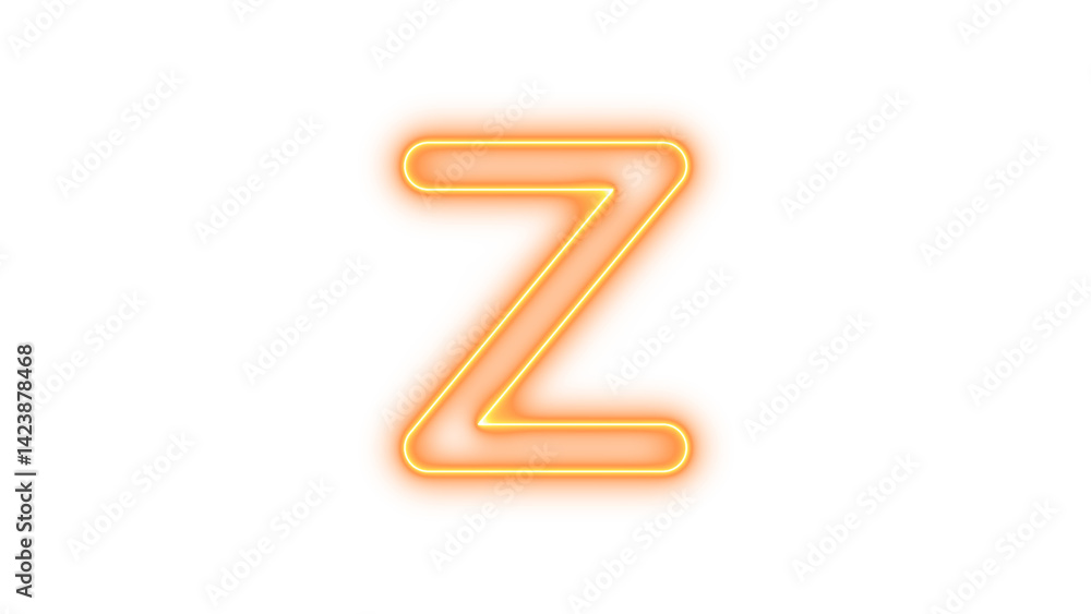 Neon z icon brown color glow with transparent background Neon z icon brown color glow with transparent background