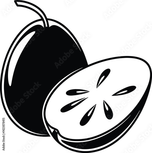 sapodilla icon, fruits vector icon - simple vector illustration of a sapodilla, in a simple and clean style, suitable for food and health themes. fruits flat illustration.