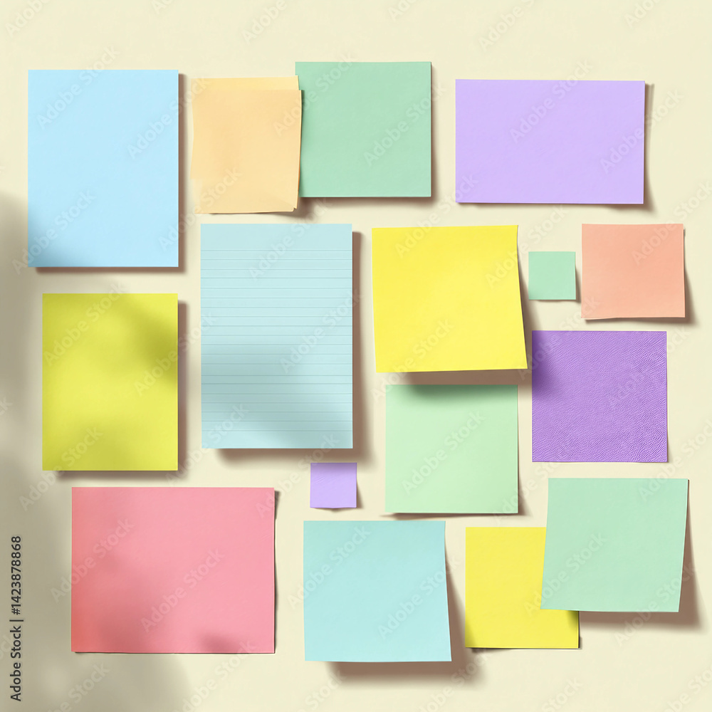 A wall covered in colorful sticky notes A wall covered in colorful sticky notes