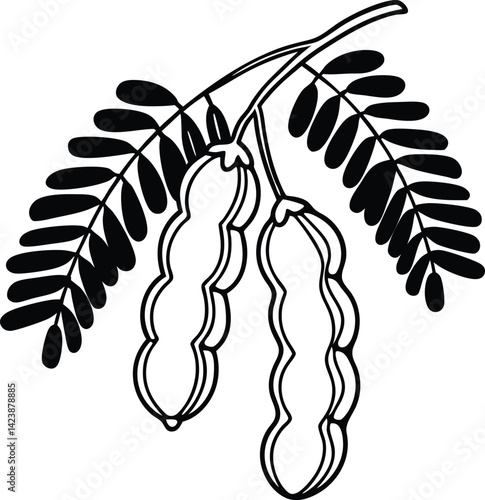 tamarind icon, fruits vector icon - simple vector illustration of a tamarind, suitable for food and health themes. fruits flat illustration.