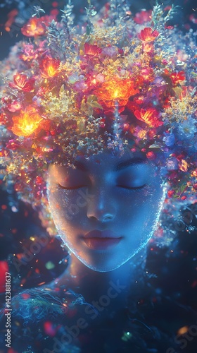 Wallpaper Mural A cutting-edge holographic assistant aiding artists in creating stunning masterpieces through collaboration and innovation. Torontodigital.ca