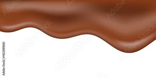 Chocolate dripping vector illustration border, background