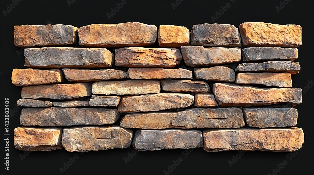 Rustic stone veneer wall texture, natural building material, rock facade Rustic stone veneer wall texture, natural building material, rock facade