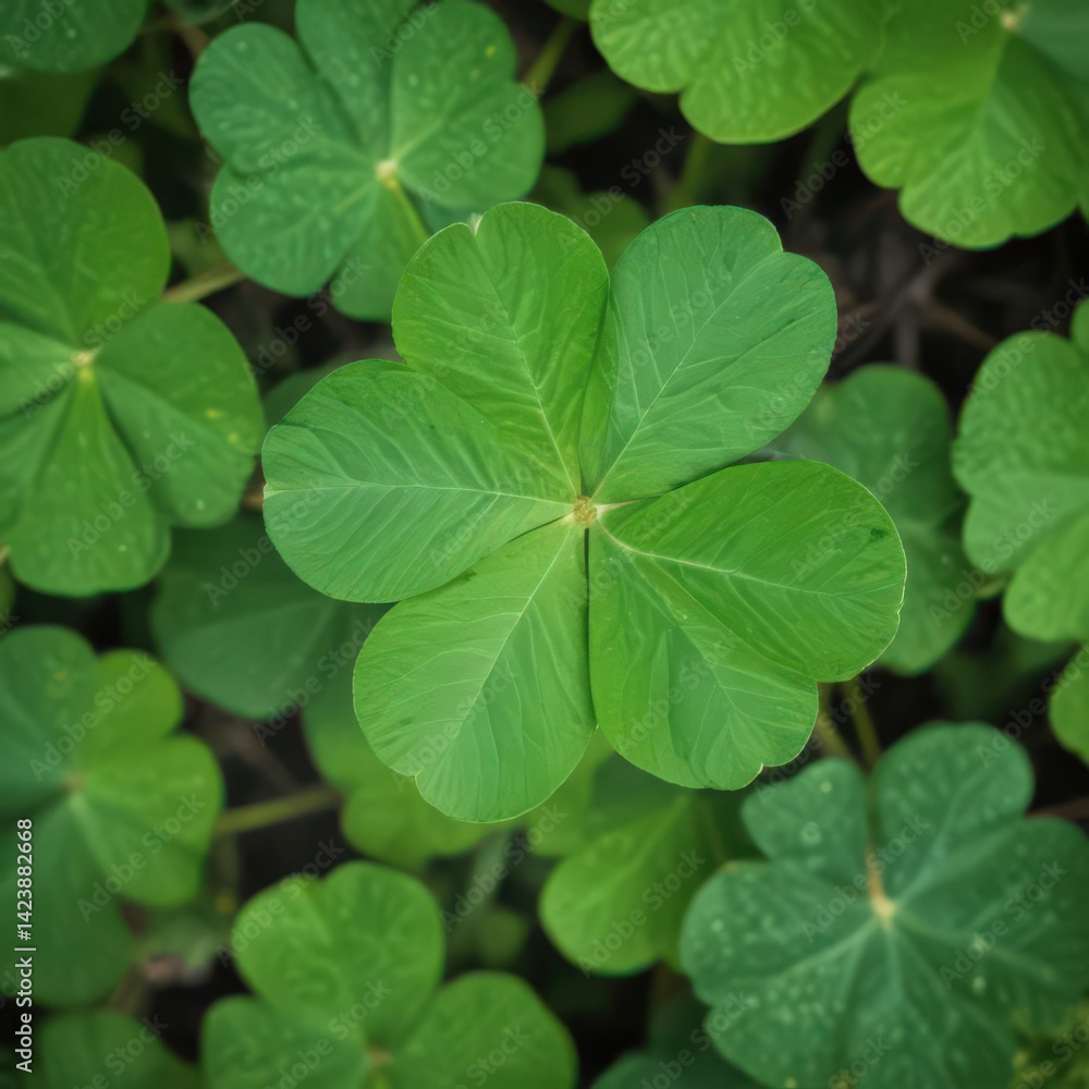 four leaf clover, green clover leaves, clover in the garden four leaf clover, green clover leaves, clover in the garden